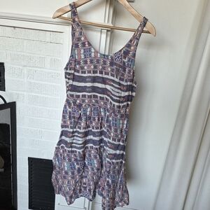 Roxy So Smart Print Midi Dress With Back Cutout Womens Size XL